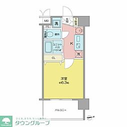名古屋市営鶴舞線 浅間町駅 徒歩6分の賃貸マンション 4階1Kの間取り