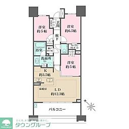 名古屋市営東山線 亀島駅 徒歩6分の賃貸マンション 12階3LDKの間取り