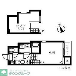 名古屋市営桜通線 車道駅 徒歩8分の賃貸アパート 1階1Kの間取り
