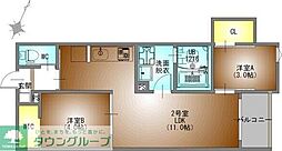 名古屋市営鶴舞線 上小田井駅 徒歩10分の賃貸アパート 1階2LDKの間取り