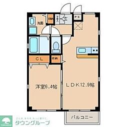 名古屋市営鶴舞線 浅間町駅 徒歩9分の賃貸マンション 2階1LDKの間取り