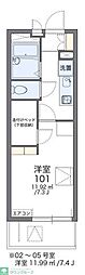 レオパレスかこまち 1Kの間取図画像