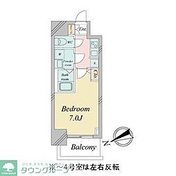 オーキッドレジデンス鶴舞 3階1Kの間取り