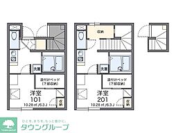近鉄名古屋線 近鉄八田駅 徒歩7分の賃貸アパート 1階1Kの間取り