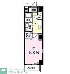 名鉄名古屋本線 山王駅 徒歩9分の賃貸マンション 5階1Kの間取り