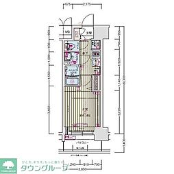 名古屋市営鶴舞線 鶴舞駅 徒歩6分の賃貸マンション 11階1Kの間取り
