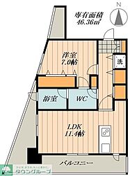 名古屋市営名城線 東別院駅 徒歩3分の賃貸マンション 14階1LDKの間取り
