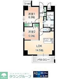 フォレストスクエア香呑 7階2LDKの間取り