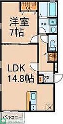 ソレイユ 1階1LDKの間取り