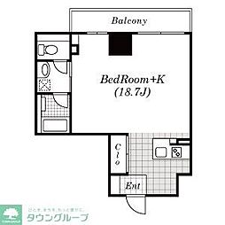 アーデン東別院 7階ワンルームの間取り
