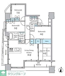 パークアクシス金山WEST 8階4LDKの間取り