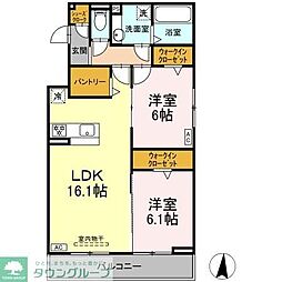 名古屋市営桜通線 太閤通駅 徒歩14分の賃貸アパート 2階2LDKの間取り