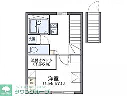 レオパレスヴィラ中村公園 2階1Kの間取り