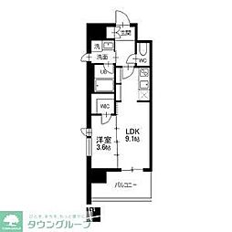 エルスタンザ葵 3階1LDKの間取り