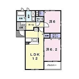 パルティーレ 2階2LDKの間取り