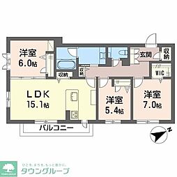 名古屋市営名城線 瑞穂運動場東駅 徒歩6分の賃貸アパート 2階3LDKの間取り