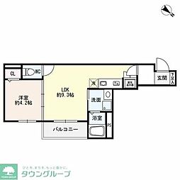 名古屋市営東山線 中村公園駅 徒歩10分の賃貸アパート 2階1LDKの間取り