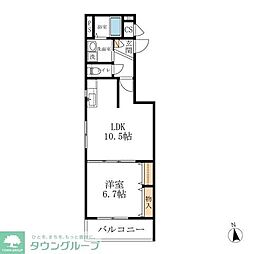 メルベーユ池下 4階1LDKの間取り