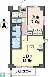 名古屋市営名城線 名古屋城駅 徒歩7分の賃貸マンション 4階1LDKの間取り