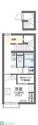 レオパレス龍ノ口 1Kの間取図画像