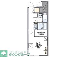 レオパレスサンライズ 1階1Kの間取り