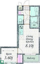 名古屋市営東山線 本陣駅 徒歩5分の賃貸アパート 1階1LDKの間取り