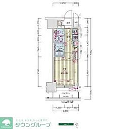 プレサンス葵デュリス 3階1Kの間取り