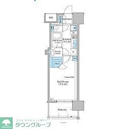 ブランシエスタ泉 6階1Kの間取り