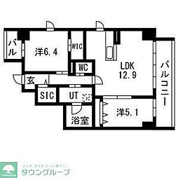 ポルタニグラ大須観音 2LDKの間取図画像