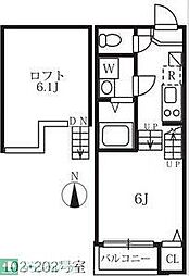 ハーモニーテラス八代町 1Kの間取図画像