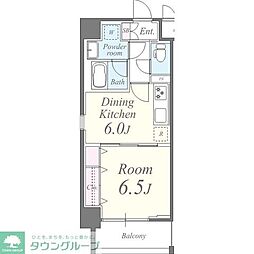 タウンコート御園 1DKの間取図画像