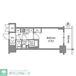 SHOKEN Residence名古屋 太閤通 1Kの間取図画像