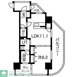 さくらHillsARAKO 1LDKの間取図画像