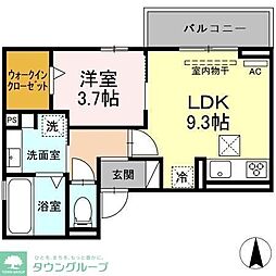 シャルマン高畑 1LDKの間取図画像