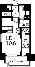 プレサンスロジェ大須白川公園 1LDKの間取図画像