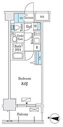 L&Cレジデンス鶴舞公園 1Kの間取図画像