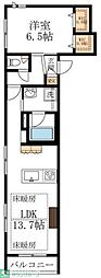 名古屋市瑞穂区惣作町3丁目マンション 1LDKの間取図画像