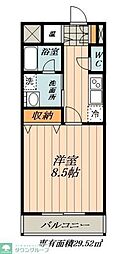 キャッスルヒルズ柳ケ瀬 1Kの間取図画像
