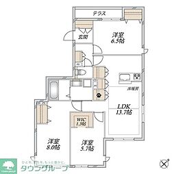 マンション大日 3LDKの間取図画像