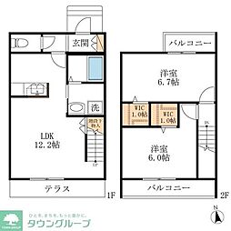 ヘーベルメゾン垂井A 2LDKの間取図画像