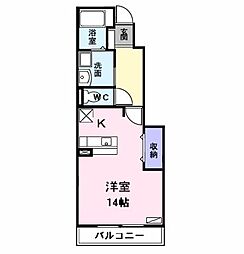 サン・ラフレシール 1Kの間取図画像