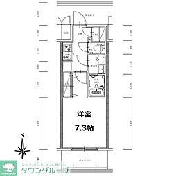 S-RESIDENCE亀島駅前ascent 1Kの間取図画像