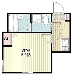 プレ・ヴェリテ 2階1Kの間取り