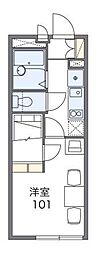 レオパレス滝ノ分 2階1Kの間取り