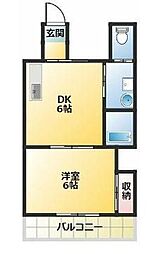 洋光台プレステージュミネギシ 1階1DKの間取り