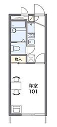 レオパレスリブェール岩崎 1階1Kの間取り
