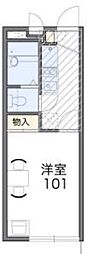 レオパレスレジーナII 1階1Kの間取り