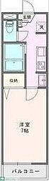 カーサグランデ 1Kの間取図画像