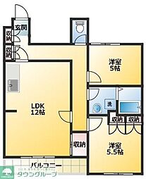 洋光台プレステージュミネギシ 2LDKの間取図画像