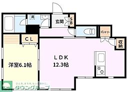 MarineHillsユイガハマ 1LDKの間取図画像